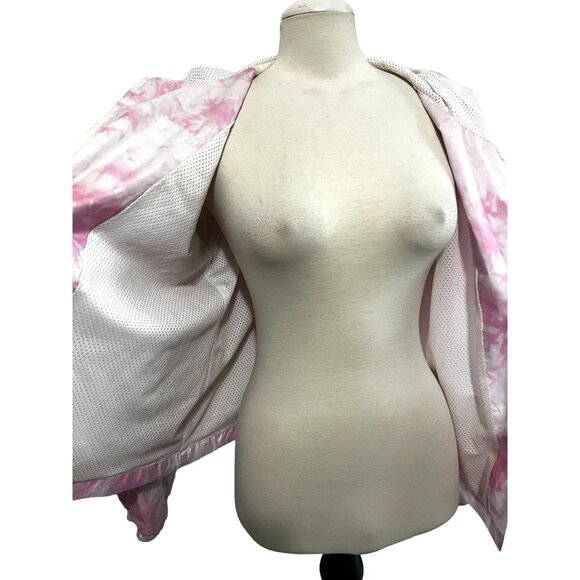 Forever 21 Plus Pink Tie Dye Windbreaker Jacket Sz 0XL Hooded - Picture 10 of 11